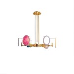 Soren Two Tier,Agate Chandelier, Golden