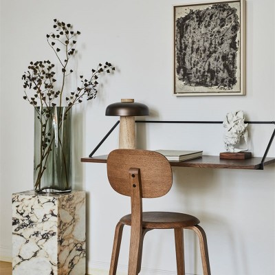 Salma Travertine Mushroom LED Table Lamp Salma Travertine Mushroom LED Table Lamp