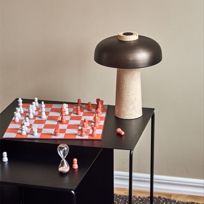 Salma Travertine Mushroom LED Table Lamp Salma Travertine Mushroom LED Table Lamp