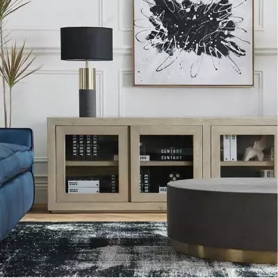 Concrete cylinder table lamp