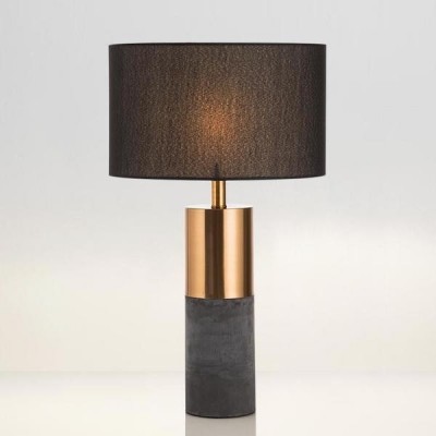 Concrete cylinder table lamp