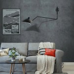 Modern Swing Arm Wall Sconce Light Fixture for Bedroom Living Room