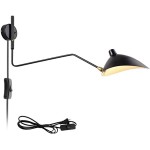 Modern Swing Arm Wall Sconce Light Fixture for Bedroom Living Room