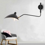 Modern Swing Arm Wall Sconce Light Fixture for Bedroom Living Room
