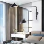Modern Swing Arm Wall Sconce Light Fixture for Bedroom Living Room