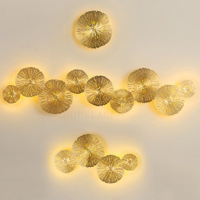 Aarohi Decorative Lotus Leaf Gold Brass Wall Sconce Aarohi Decorative Lotus Leaf Gold Brass Wall Sconce