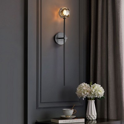 Abhaya Crystal Ball Candle Wall Sconces Light Abhaya Crystal Ball Candle Wall Sconces Light