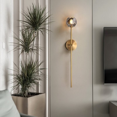 Abhaya Crystal Ball Candle Wall Sconces Light Abhaya Crystal Ball Candle Wall Sconces Light