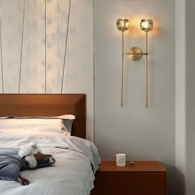 Abhaya Crystal Ball Candle Wall Sconces Light Abhaya Crystal Ball Candle Wall Sconces Light