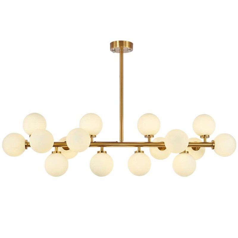 16 Glass Globes Linear ChandelierChandelier Ping Lighting
