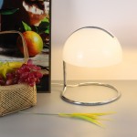 Olivia Bauhaus Bedside Table Lamps With Dome Glass Shades