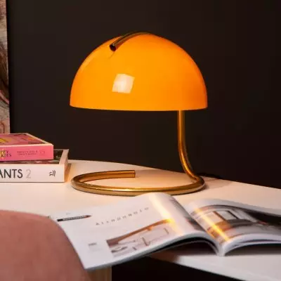 Olivia Bauhaus Bedside Table Lamps With Dome Glass Shades Olivia Bauhaus Bedside Table Lamps With Dome Glass Shades
