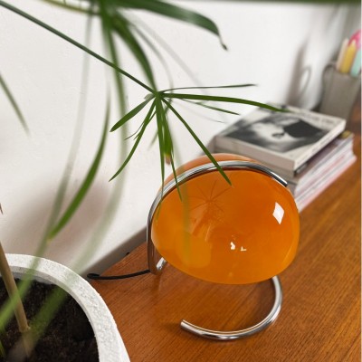 Olivia Bauhaus Bedside Table Lamps With Dome Glass Shades Olivia Bauhaus Bedside Table Lamps With Dome Glass Shades