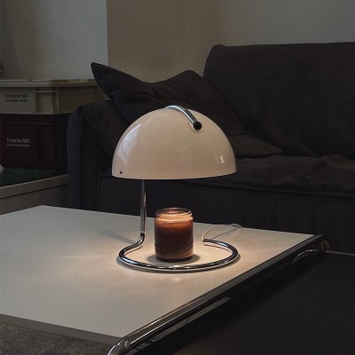 Olivia Bauhaus Bedside Table Lamps With Dome Glass Shades Olivia Bauhaus Bedside Table Lamps With Dome Glass Shades