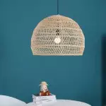 Juno Scandinavian Boho Woven Wicker Rattan Pendant Light