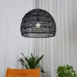 Juno Scandinavian Boho Woven Wicker Rattan Pendant Light