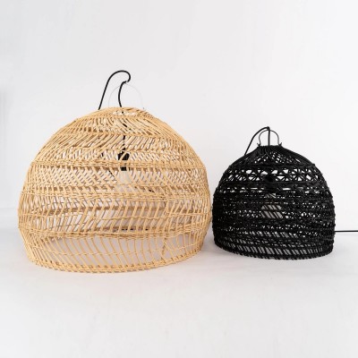 Juno Scandinavian Boho Woven Wicker Rattan Pendant Light