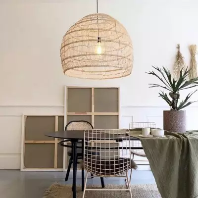 Juno Scandinavian Boho Woven Wicker Rattan Pendant Light Juno Scandinavian Boho Woven Wicker Rattan Pendant Light