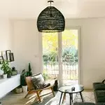 Juno Scandinavian Boho Woven Wicker Rattan Pendant Light