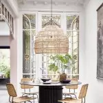 Juno Scandinavian Boho Woven Wicker Rattan Pendant Light