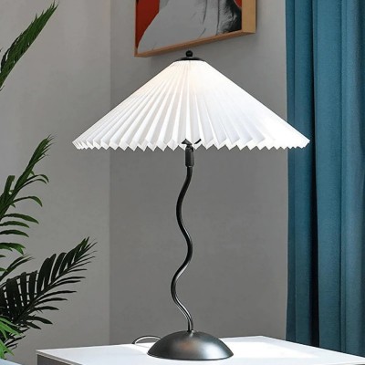Maite Vintage Squiggle Table Lamp With Pleated Shade Maite Vintage Squiggle Table Lamp With Pleated Shade
