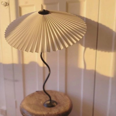 Maite Vintage Squiggle Table Lamp With Pleated Shade Maite Vintage Squiggle Table Lamp With Pleated Shade