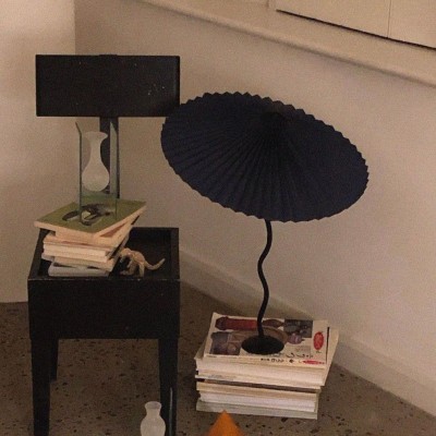 Maite Vintage Squiggle Table Lamp With Pleated Shade Maite Vintage Squiggle Table Lamp With Pleated Shade