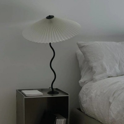 Maite Vintage Squiggle Table Lamp With Pleated Shade Maite Vintage Squiggle Table Lamp With Pleated Shade