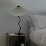 Maite Vintage Squiggle Table Lamp With Pleated Shade