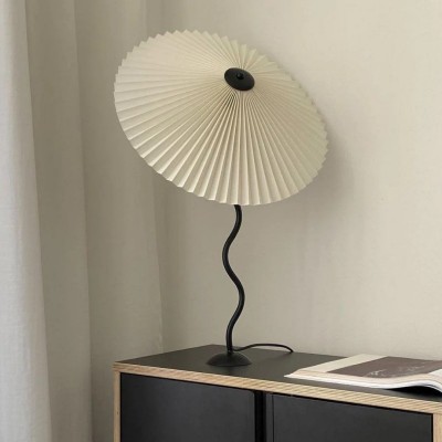 Maite Vintage Squiggle Table Lamp With Pleated Shade Maite Vintage Squiggle Table Lamp With Pleated Shade