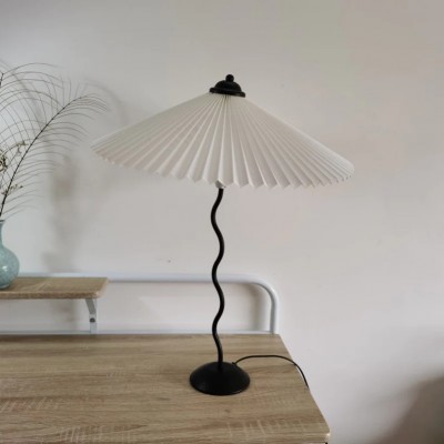 Maite Vintage Squiggle Table Lamp With Pleated Shade Maite Vintage Squiggle Table Lamp With Pleated Shade