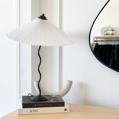 Maite Vintage Squiggle Table Lamp With Pleated Shade Maite Vintage Squiggle Table Lamp With Pleated Shade