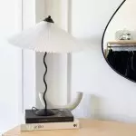 Maite Vintage Squiggle Table Lamp With Pleated Shade
