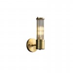 Prisha Farmhouse Gold Candle Fluted Glass Wall Sconces