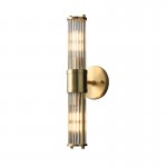 Prisha Mid Century Gold Fluted Ribbed Glass Wall Sconces