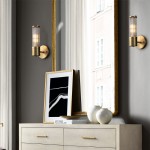 Prisha Farmhouse Gold Candle Fluted Glass Wall Sconces