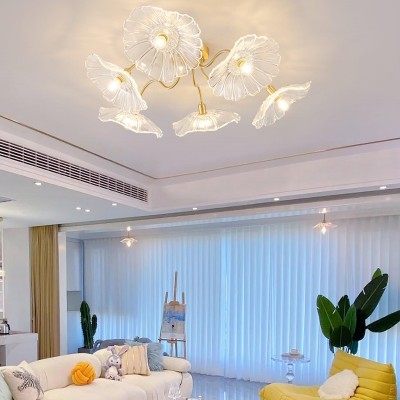 Pranavi Lotus Leaf Glass Ceiling Light Pranavi Lotus Leaf Glass Ceiling Light
