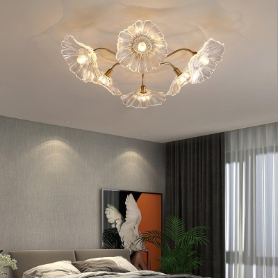 Pranavi Lotus Leaf Glass Ceiling Light Pranavi Lotus Leaf Glass Ceiling Light