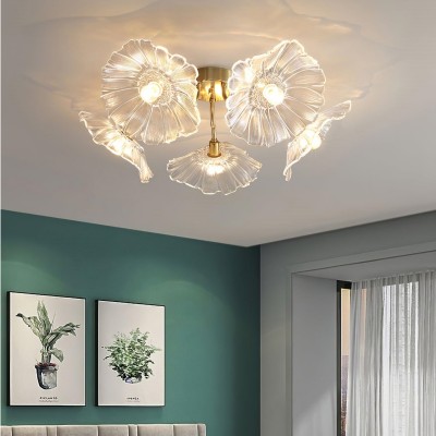 Pranavi Lotus Leaf Glass Ceiling Light Pranavi Lotus Leaf Glass Ceiling Light