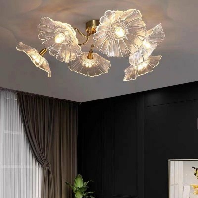 Pranavi Lotus Leaf Glass Ceiling Light Pranavi Lotus Leaf Glass Ceiling Light