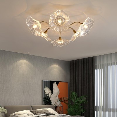 Pranavi Lotus Leaf Glass Ceiling Light Pranavi Lotus Leaf Glass Ceiling Light