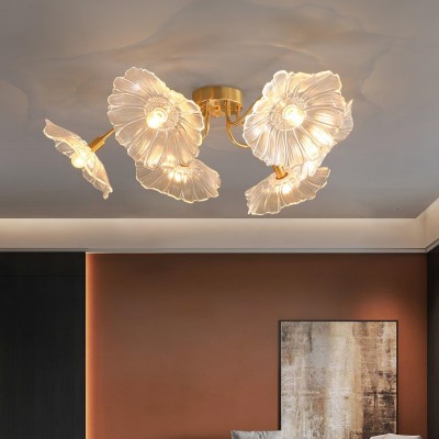 Pranavi Lotus Leaf Glass Ceiling Light Pranavi Lotus Leaf Glass Ceiling Light
