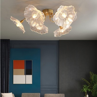 Pranavi Lotus Leaf Glass Ceiling Light Pranavi Lotus Leaf Glass Ceiling Light