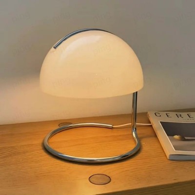 Olivia Bauhaus Bedside Table Lamps With Dome Glass Shades Olivia Bauhaus Bedside Table Lamps With Dome Glass Shades