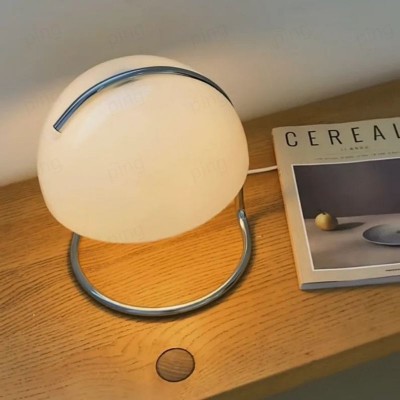 Olivia Bauhaus Bedside Table Lamps With Dome Glass Shades Olivia Bauhaus Bedside Table Lamps With Dome Glass Shades