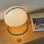Olivia Bauhaus Bedside Table Lamps With Dome Glass Shades