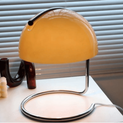 Olivia Bauhaus Bedside Table Lamps With Dome Glass Shades Olivia Bauhaus Bedside Table Lamps With Dome Glass Shades