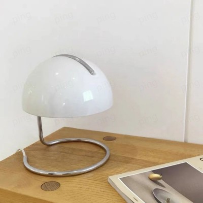 Olivia Bauhaus Bedside Table Lamps With Dome Glass Shades Olivia Bauhaus Bedside Table Lamps With Dome Glass Shades