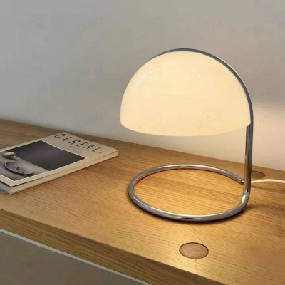Olivia Bauhaus Bedside Table Lamps With Dome Glass Shades Olivia Bauhaus Bedside Table Lamps With Dome Glass Shades