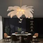 Caden Modern Nordic Ostrich Feather Chandelier